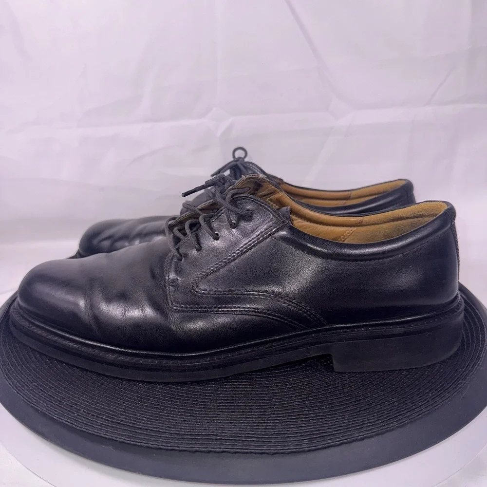 ECCO Mens Comfort Fibre System Black Shoe Size 45 Leather 11.5